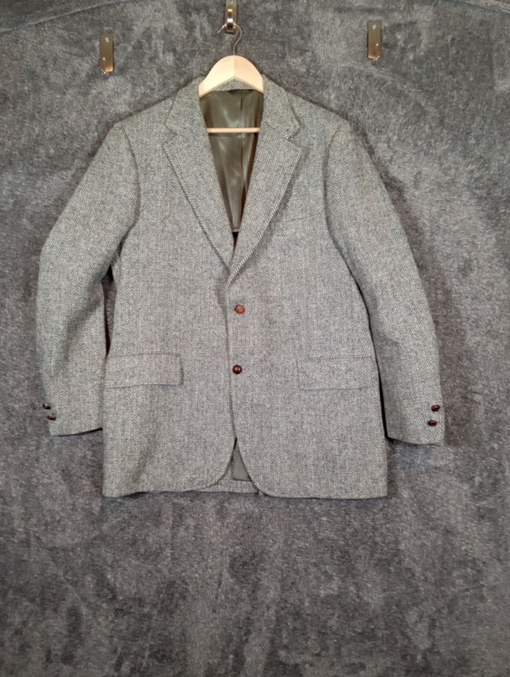 Talbots Vintage Mens Harris Tweed Handwoven Pure Scottish Wool Size 42 Long